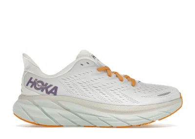 Pre-owned Hoka Clifton 8 Purple Seafoam (women's) Sneakers In Blanc De Blanc/white