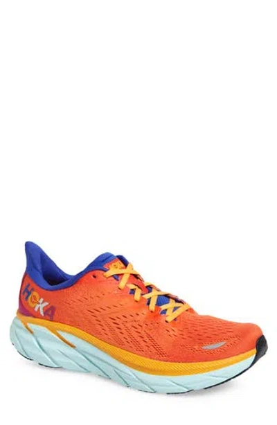 Hoka Clifton 8 Running Shoe In Fiesta/bluing