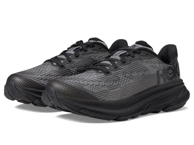 Hoka Clifton 9 (big Kid) Kids Shoes Black/carbon Black : 3.5 Big Kid M, Rubber/textile
