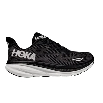 HOKA CLIFTON 9 BLACK / WHITE 1127896-BWHT WOMEN'S