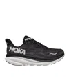 Hoka Clifton 9 Mesh Sneakers In Black/white