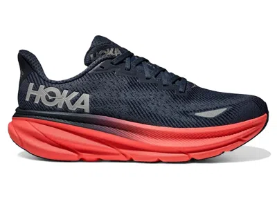Pre-owned Hoka Clifton 9 Goretex (women's) Sneakers In Varsity Navy Blue/nautical Dusk
