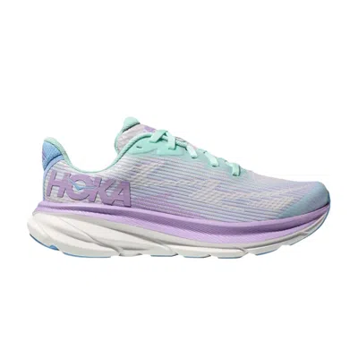 Pre-owned Hoka Clifton 9 Kids 'sunlit Ocean Lilac Mist' | Blue | Kid's Size 6.5