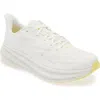 Hoka Clifton 9 Running Shoe In White/lemonade