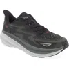 Hoka Clifton 9 Knitted Sneakers In Black / Outer Orbit