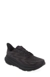 Hoka Clifton 9 Womens Fitness Workout Running Shoes In Black/black