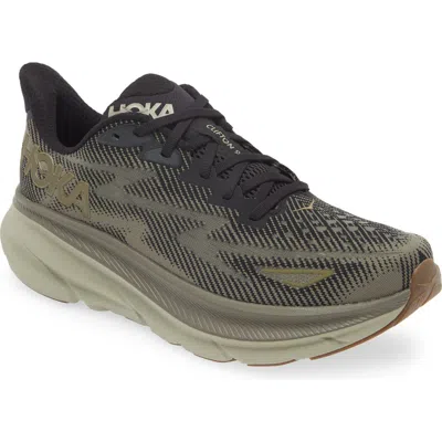 Hoka Clifton 9 Running Shoe In Black/slate