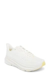Hoka Clifton 9 Running Shoe In White / Lemonade