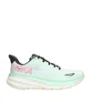 Hoka Low Top Sneakers With Mesh Upper And Rubber Outsole In Green