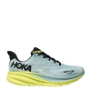Hoka Mens Druzy Droplet Clifton 9 Breathable Polyester-blend Low-top Trainers In Green