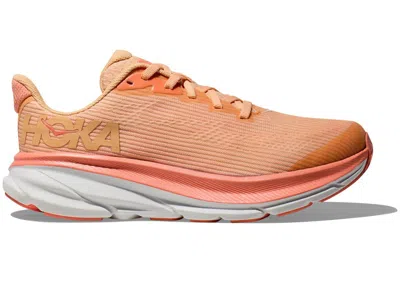 Pre-owned Hoka Clifton 9 Sneakers In Cantaloupe/white