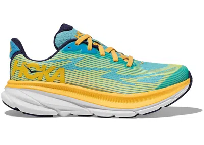 Pre-owned Hoka Clifton 9 Sneakers In Swim Day/lettuce