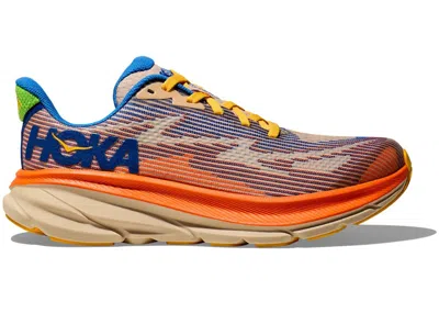 Pre-owned Hoka Clifton 9 Sneakers In Ultramarine/electric Tangerine