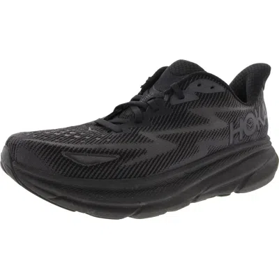 Hoka Clifton 9 Womens Fitness Workout Running Shoes In Black