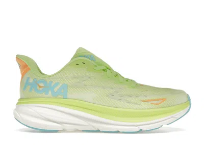 Pre-owned Hoka Clifton 9 (women's) Sneakers In Lettuce/solar Flare