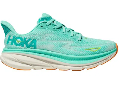 Pre-owned Hoka Clifton 9 (women's) Sneakers In Seafoam/aqua Breeze In Blue