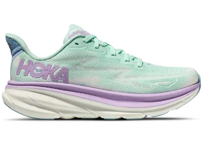 Pre-owned Hoka Clifton 9 (women's) Sneakers In Sunlit Ocean/lilac Mist