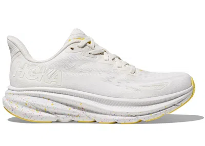 Pre-owned Hoka Clifton 9 (women's) Sneakers In White/lemonade Yellow