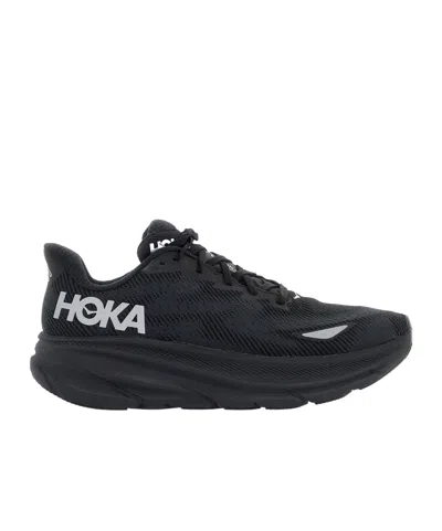 Hoka Clifton 9 Rubber-trimmed Recycled-gore-tex Invisible Fit Sneakers In Black