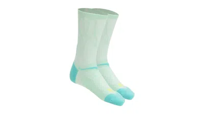 Pre-owned Hoka Clifton Crew Run Socks In Mint Fluornite