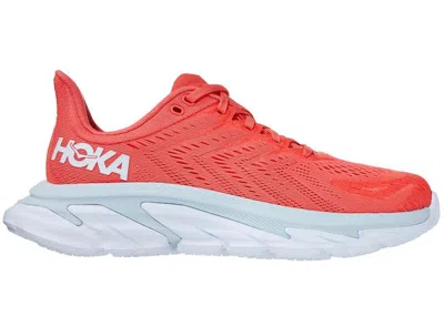 Pre-owned Hoka Clifton Edge (women's) Sneakers In Hot Coral/white