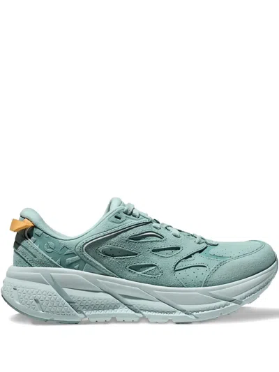 Hoka Clifton L "blue Ice Flow" Sneakers In Gray