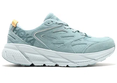 Pre-owned Hoka Clifton L Suede (all Gender) Sneakers In Cloud Blue/ice Flow