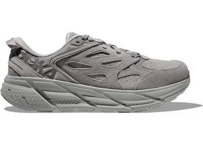 Pre-owned Hoka Clifton L Suede (all Gender) Sneakers In Limestone In Gray