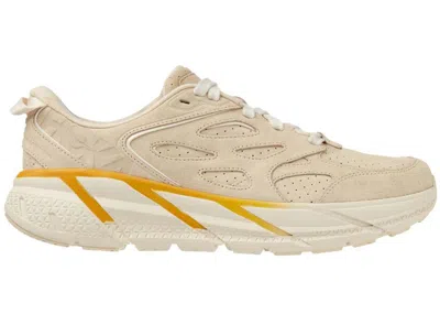 Pre-owned Hoka Clifton L Suede (all Gender) Sneakers In Short Bread/radiant Yellow