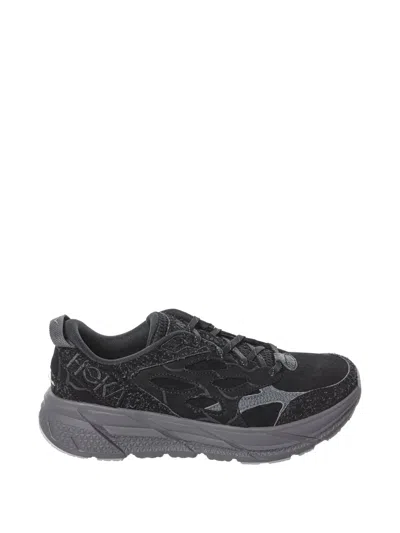 Hoka Clifton L Suede Low-top Sneakers In Black
