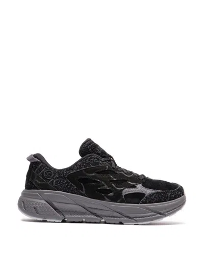 Hoka One One Clifton L Suede Tp Sneakers In Black
