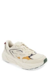 Hoka Clifton L Leather-trimmed Sneakers In Oat Milk / Alabaster