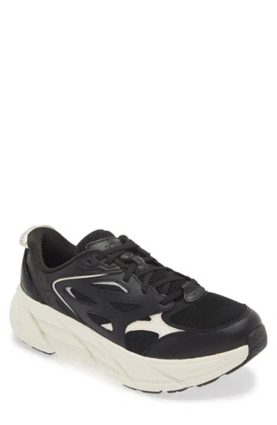 Hoka Clifton L Walking Sneaker In Obsidian/alabaster