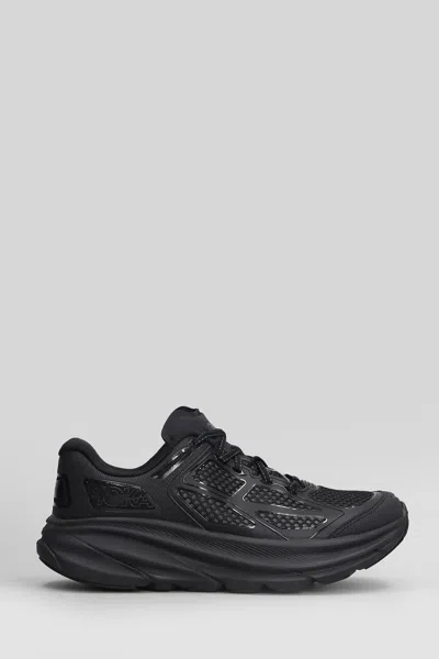 HOKA CLIFTON ONE 9 SNEAKERS IN BLACK FABRIC