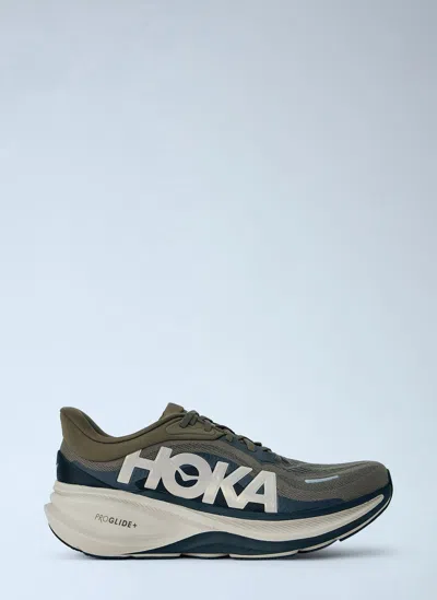 Hoka Clifton Pro Mesh-panel Cushioned-midsole Sneakers In Green