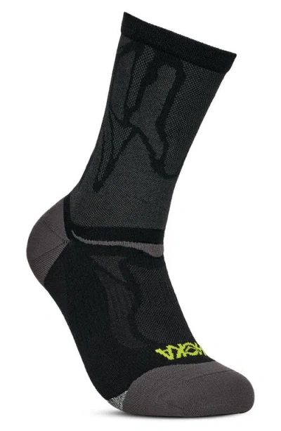 Hoka Clifton Run Crew Socks In Black
