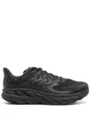 Hoka Clifton Ls Leather-trimmed Mesh Sneakers In Black