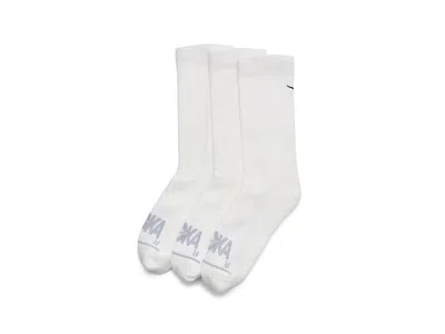 Hoka Crew Run Socks 3-pack Quarter Length Socks Shoes White/white/white: Sm (women's Shoe 4-6.5)