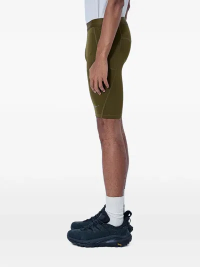 Hoka Elasticated Mid-rise Cycling Shorts In Brown