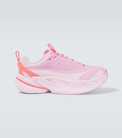 HOKA ELEVON X LEATHER AND MESH SNEAKERS