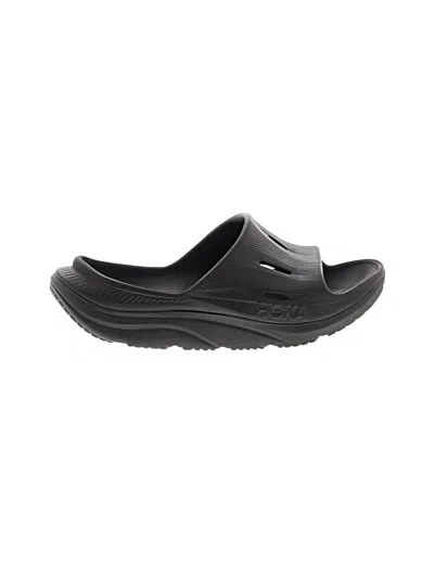 Pre-owned Hoka Kids'  Flip Flops In Black