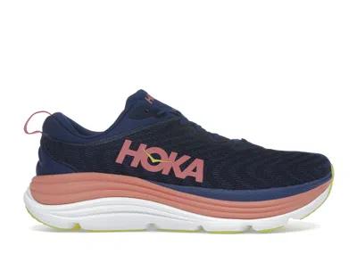 Pre-owned Hoka Gaviota 5 (women's) Sneakers In Evening Sky Blue/coral