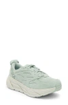 Hoka Gender Inclusive Clifton L Suede Sneaker In Smoke Green/celadon Tint