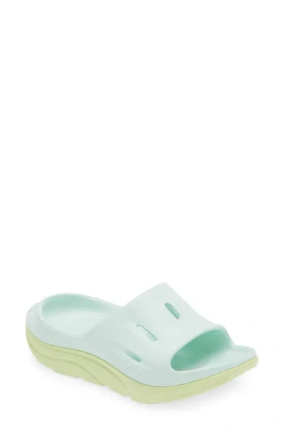 Hoka Gender Inclusive Ora Recovery Slide 3 Sandal In Aqua Breeze/celery Juice