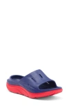 Hoka Gender Inclusive Ora Recovery Slide 3 Sandal In Bellwether Blue/red Alert