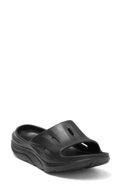 Hoka Gender Inclusive Ora Recovery Slide 3 Sandal In Black/black
