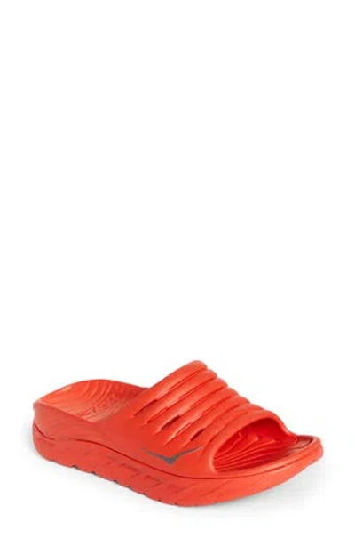 Hoka Gender Inclusive Ora Recovery Slide Sandal In Red