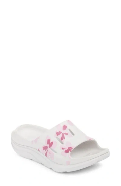Hoka Gender Inclusive Vibrant Bloom Ora Recovery Slide 3 Sandal In Nimbus Cloud / Pink Twilight