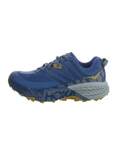 Pre-owned Hoka Graphic Print Athletic Sneakers In Blue