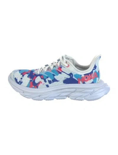 Pre-owned Hoka Graphic Print Athletic Sneakers In Blue